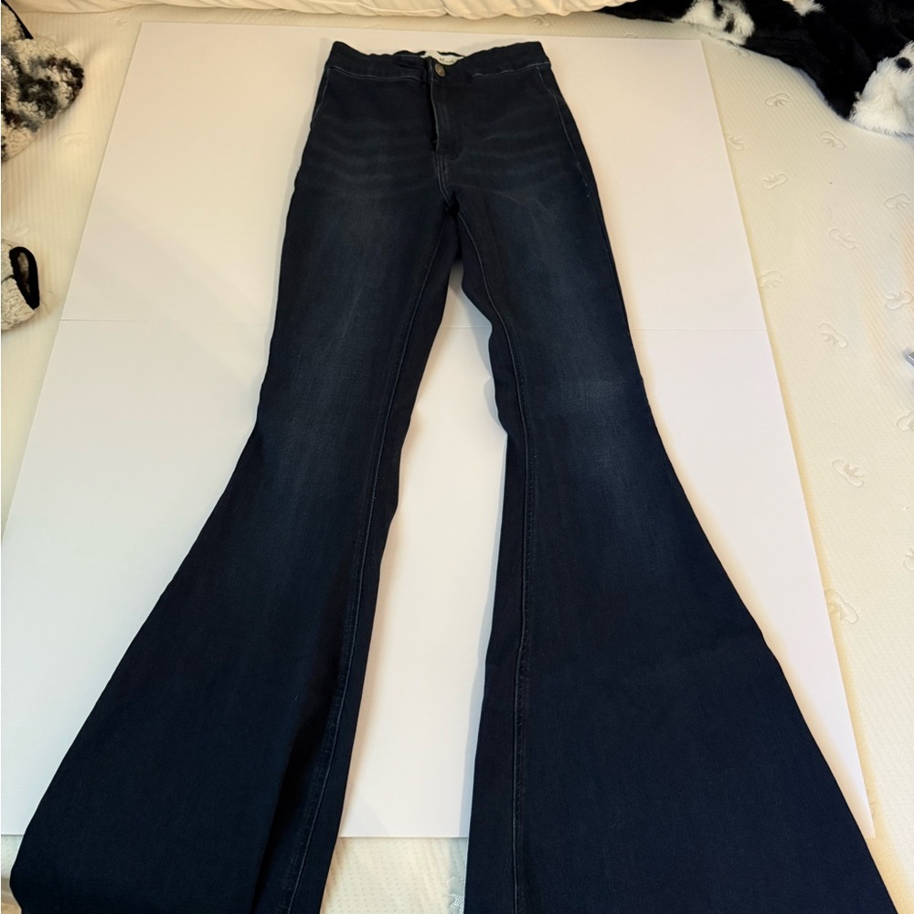 KanCan Midnight Blue Wide Leg Jeans